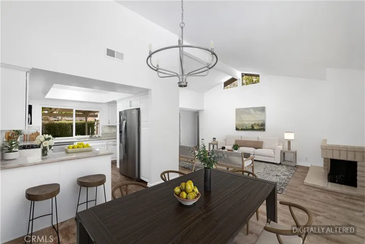 Light and bright living area with sliding doors out to yard.