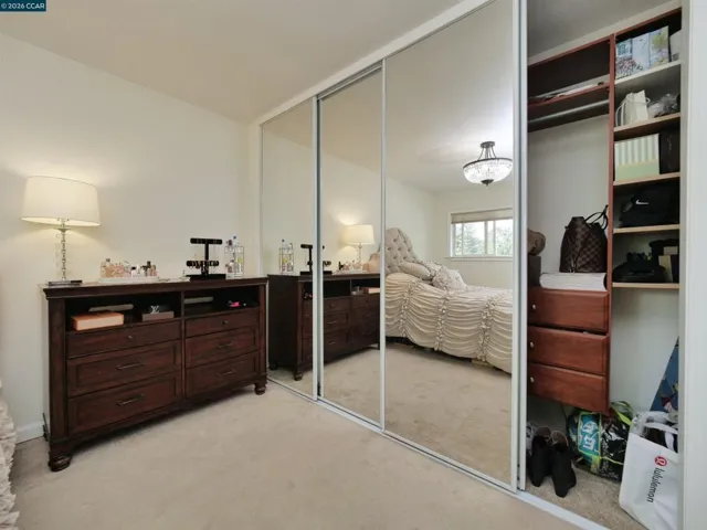Custom closet organization with mirrored doors!