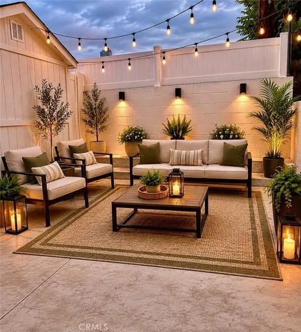 Patio area virtually staged