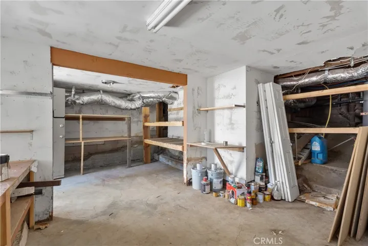 Unfinished storage work shop area.