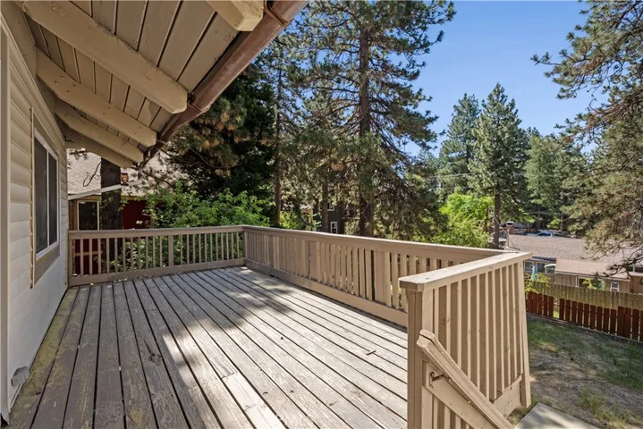 Back deck off living room.