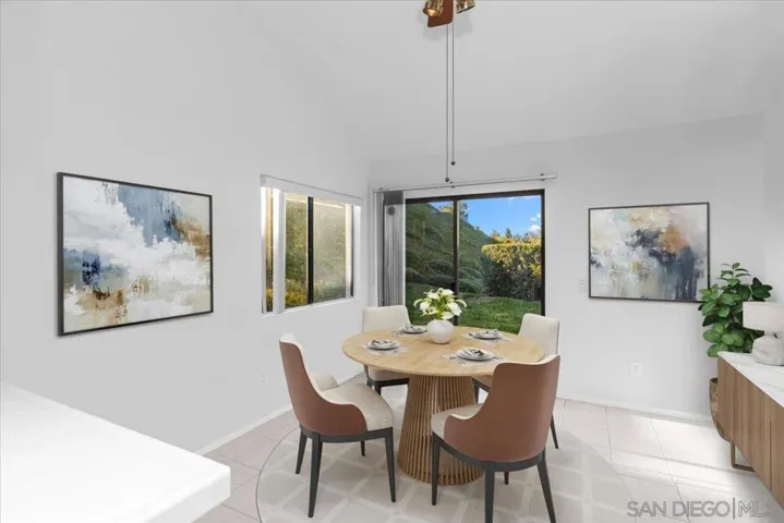Virtually staged breakfast area