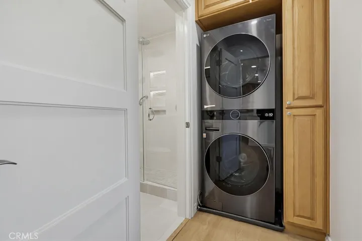 Inside, private washer and dryer.