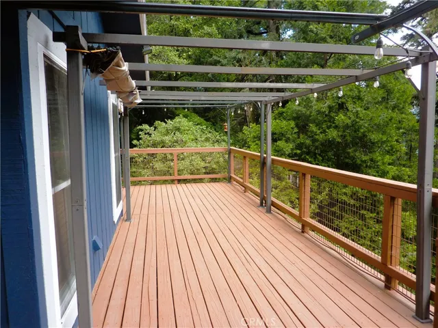 Looking east on the deck on the main level.