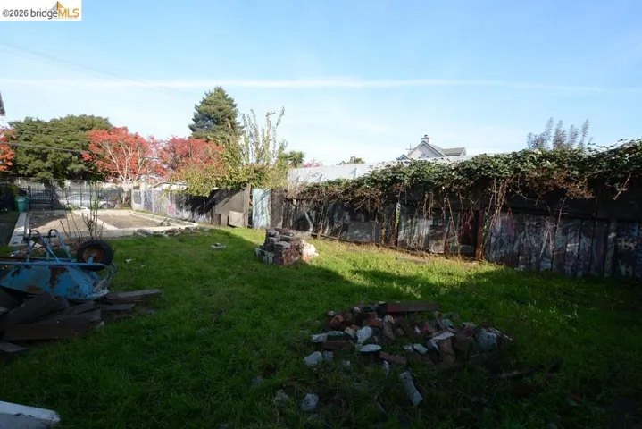 View of fenced backyard