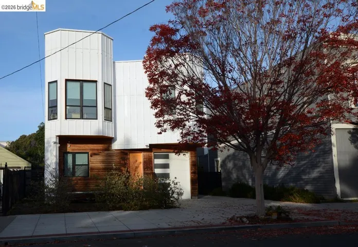 Contemporary house with board and batten siding