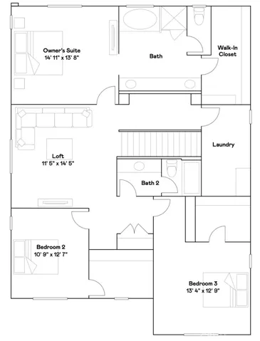 Residence 3 - level 2 floorplan