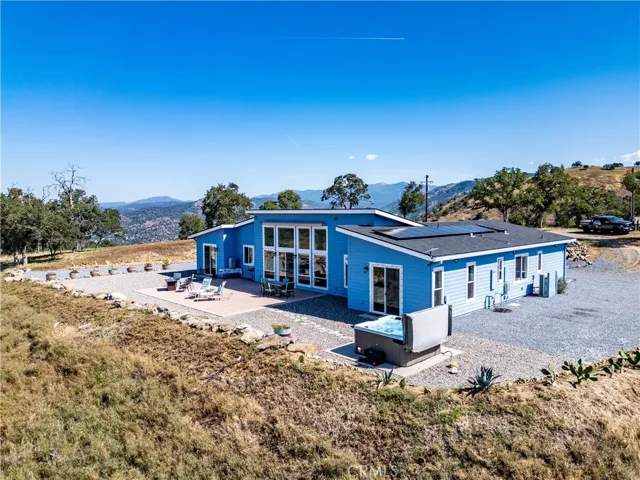 striking moder house in blue