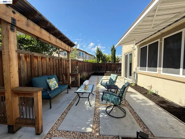 Low Maintenance Back Yard with Retractable Awning