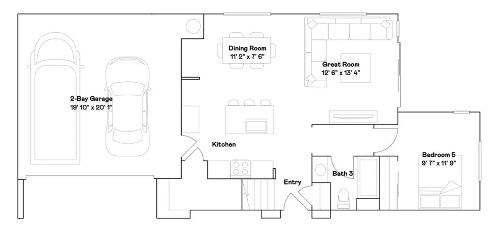 Residence 3 - level 1 floorplan