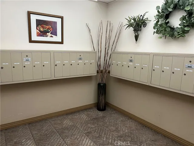 Garage level mailboxes right next to the elevator.