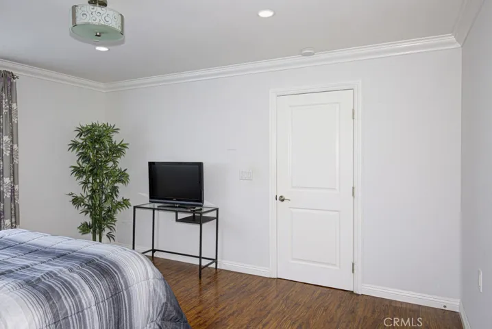 Here's the view toward the hallway.  Note the paneled door and lever handle on the panel door.