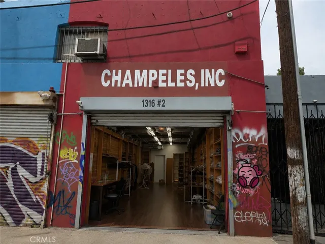 Front of space located in alley