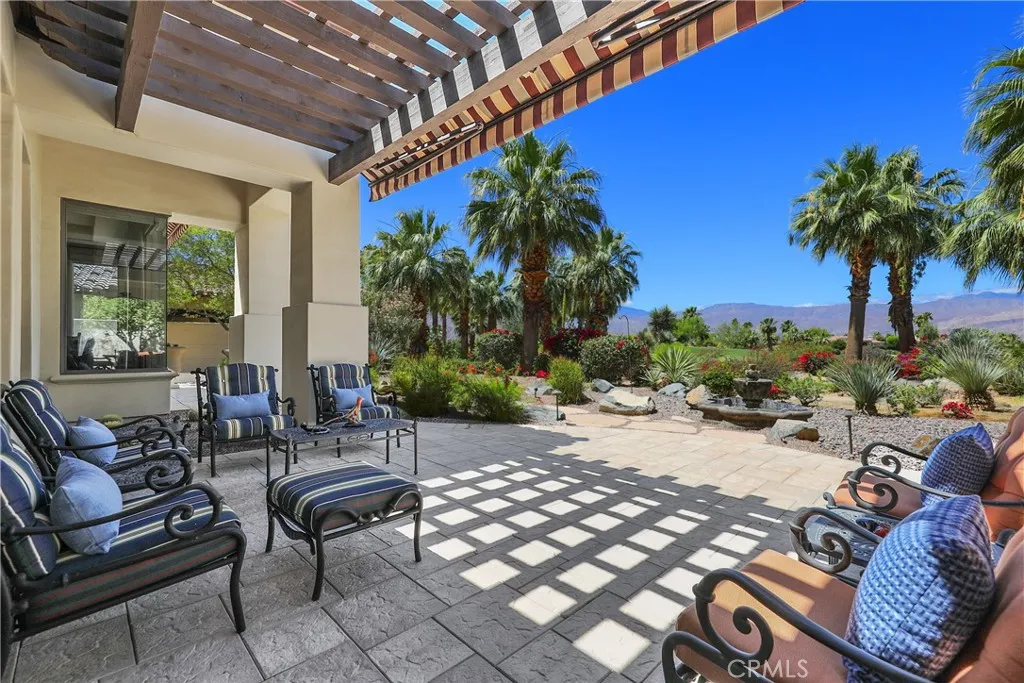Patio Seating with Golf Course and Mountain View