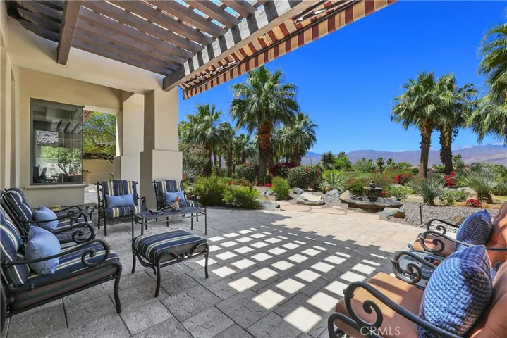 Patio Seating with Golf Course and Mountain View