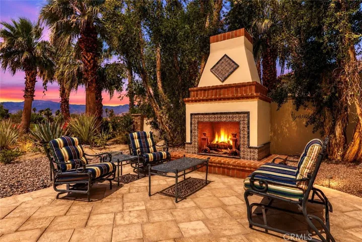Patio Fireplace Twilight