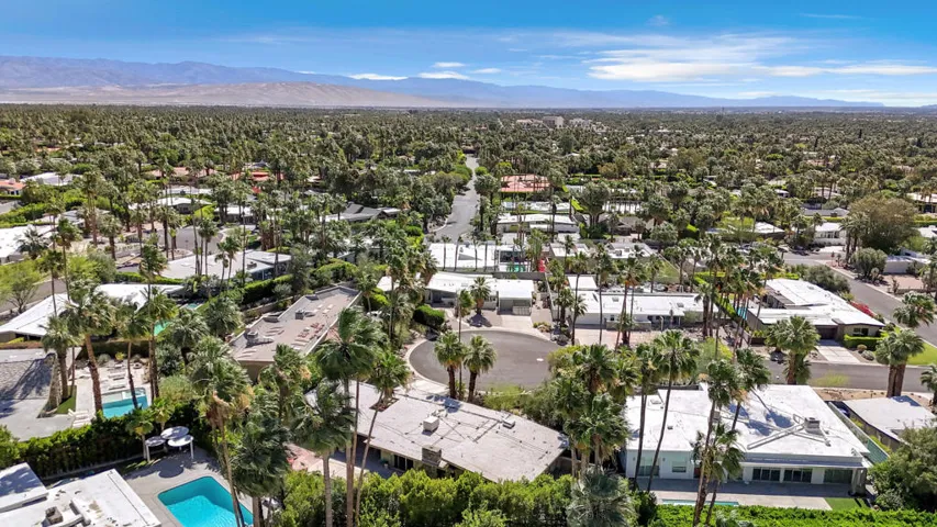 west facing drone view