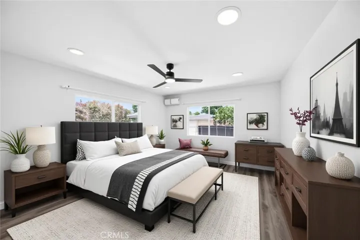 master bedroom with virtually staged