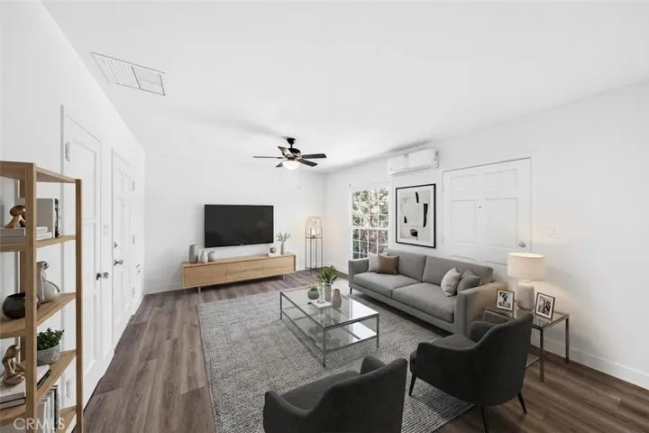 Living room with virtually staged