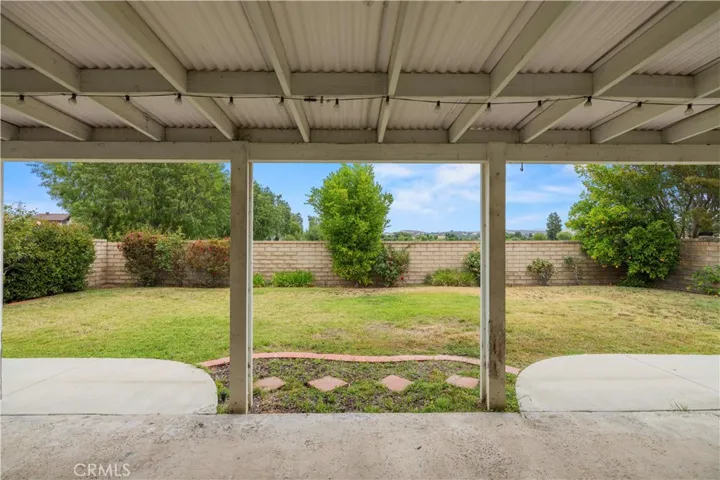 Covered entertainer patio through french doors