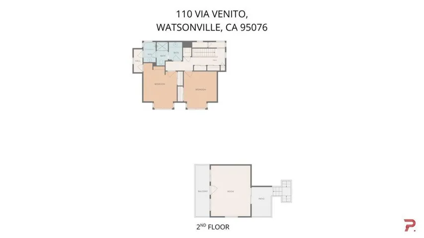 2nd floor of main home  2nd floor above garage