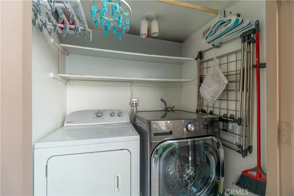 On patio individual laundry room