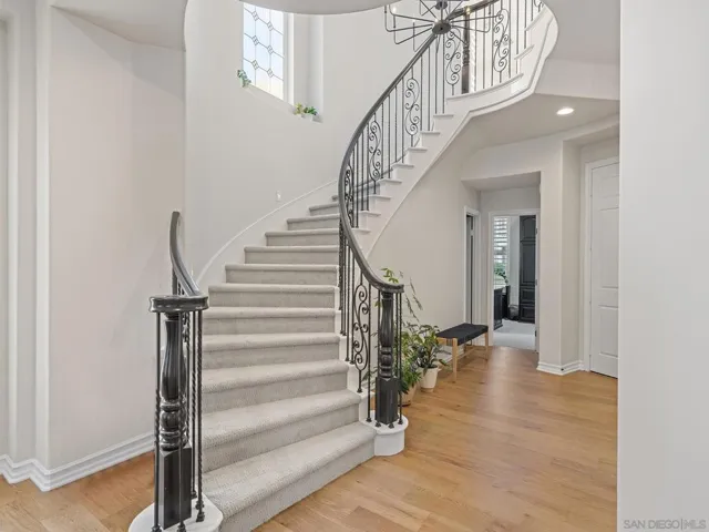 Entrance foyer with office and powder bathroom