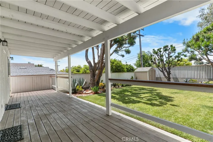 Delightful porch in backyard