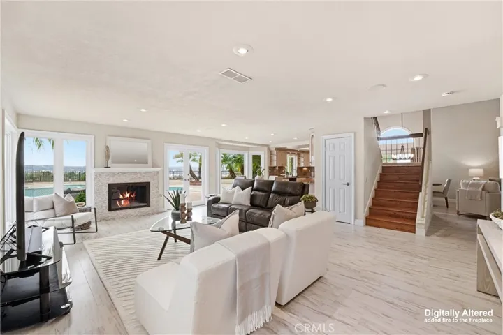 Spacious Family room with fireplace