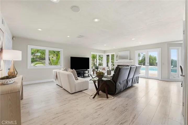 Spacious Family room with the view of the Yard.