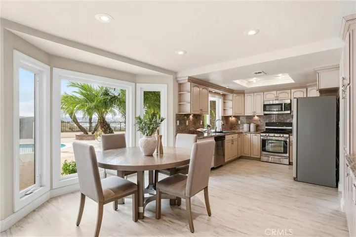 Breakfast nook and the kitchen