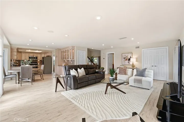 Family room , breakfast nook and the kitchen