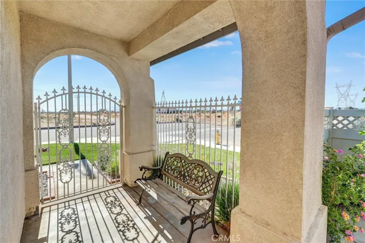 
Wrought iron enclosed front patio