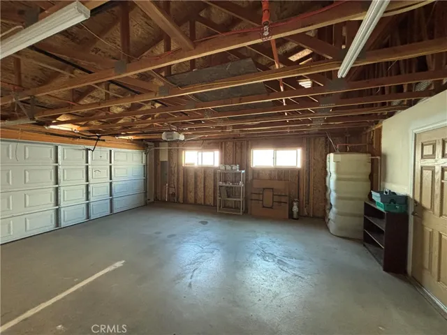 View of spacious garage