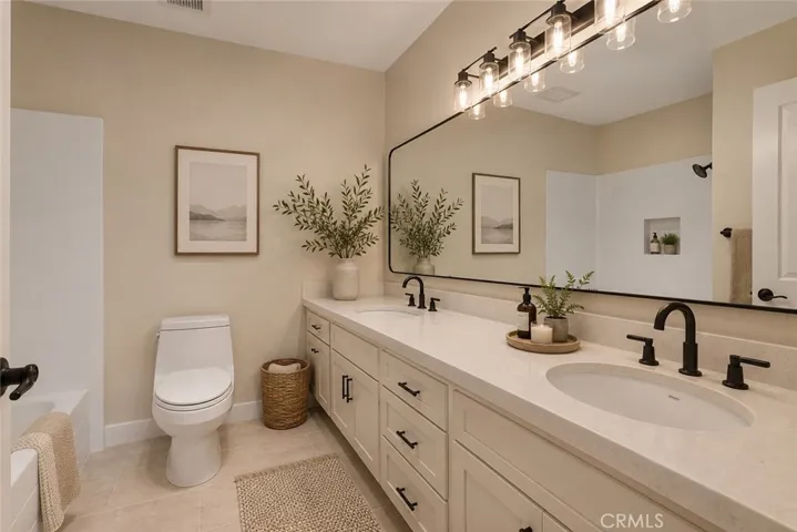Virtually staged and digitally alter 2nd bath.