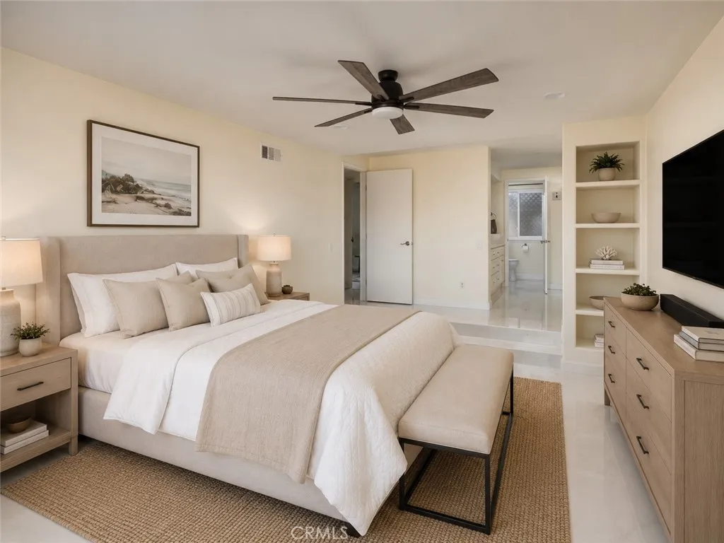 Primary Bedroom. Digitally enhanced and virtually staged furniture.