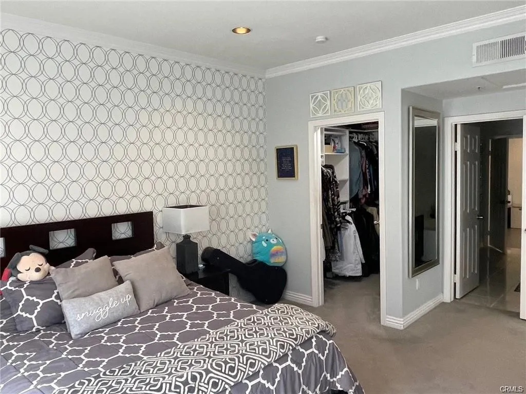 Master bedroom has walk in closet
