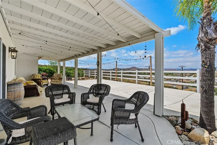 Enjoy the outdoors under the awning.