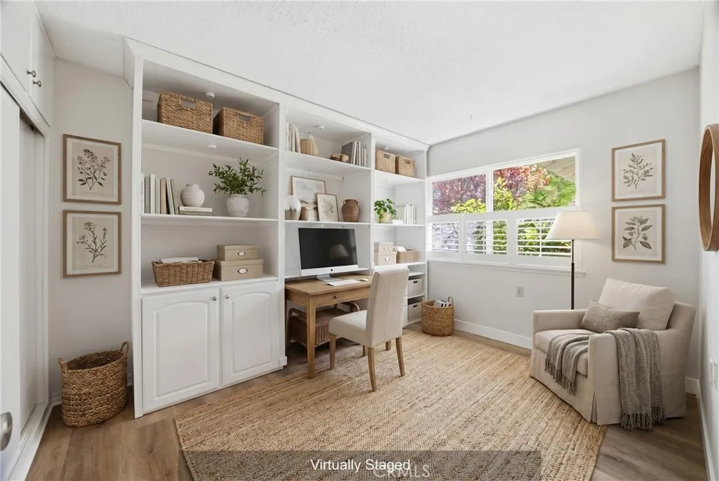 Secondary bedroom or office, virtually staged