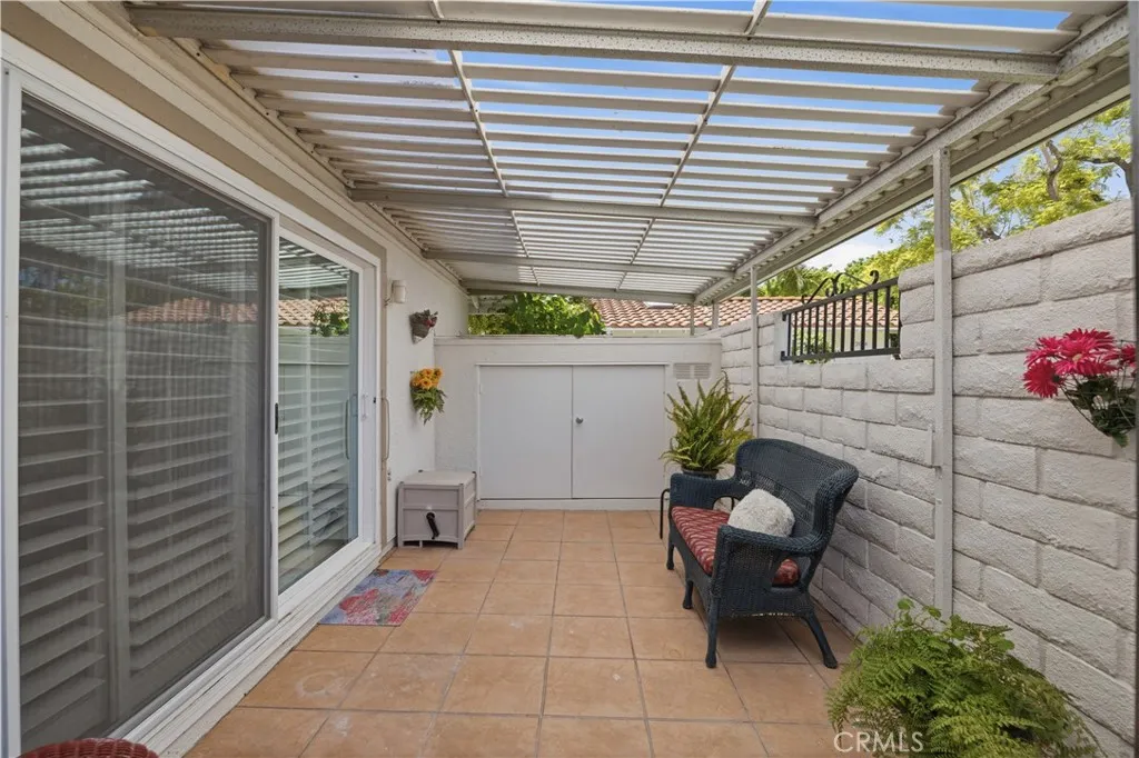 Covered patio with extra storage