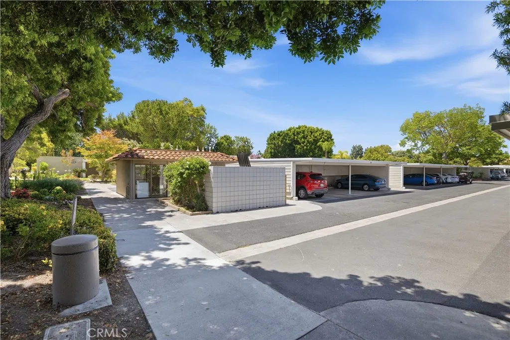 Nearby carport and community laundry