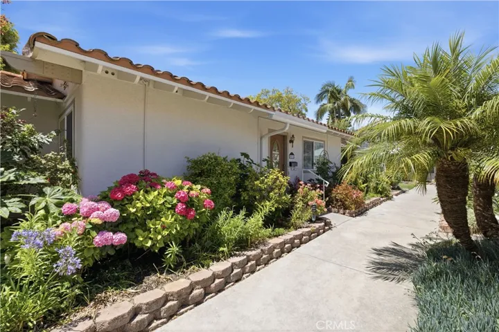 Colorful gardens create a tranquil setting