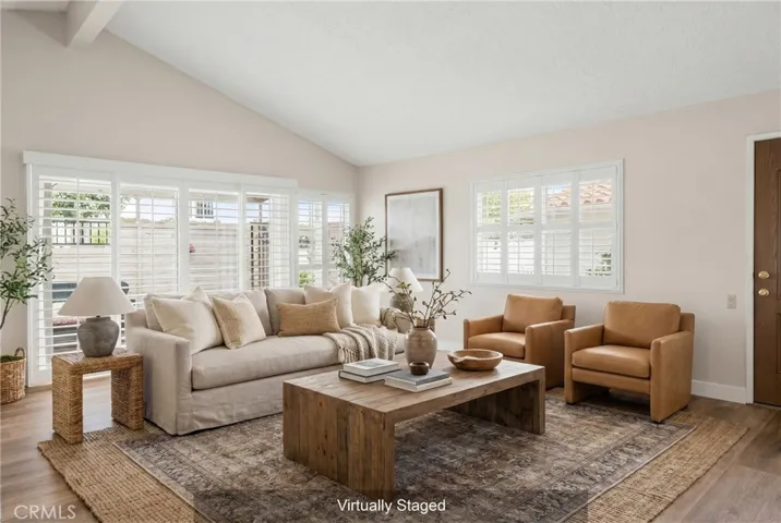 Spacious living room, virtually staged