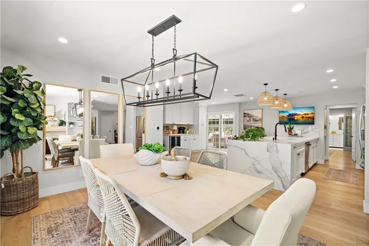 Dining room, kitchen, and family room