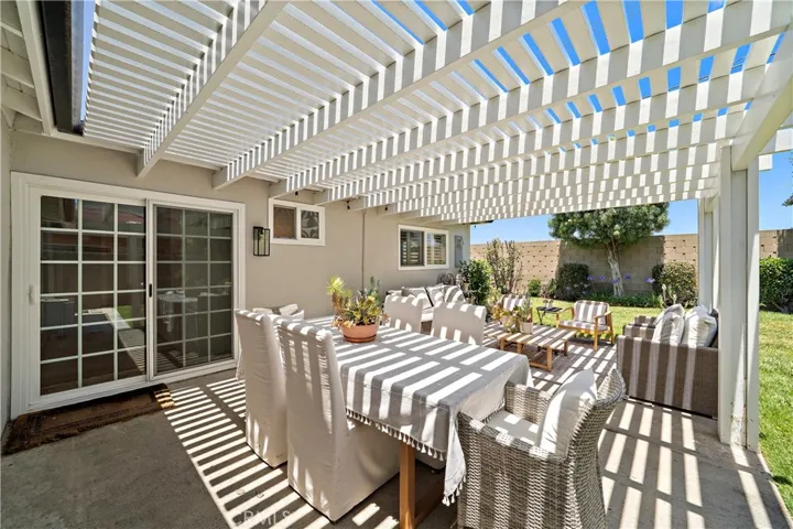 Evening barbecues under covered patio