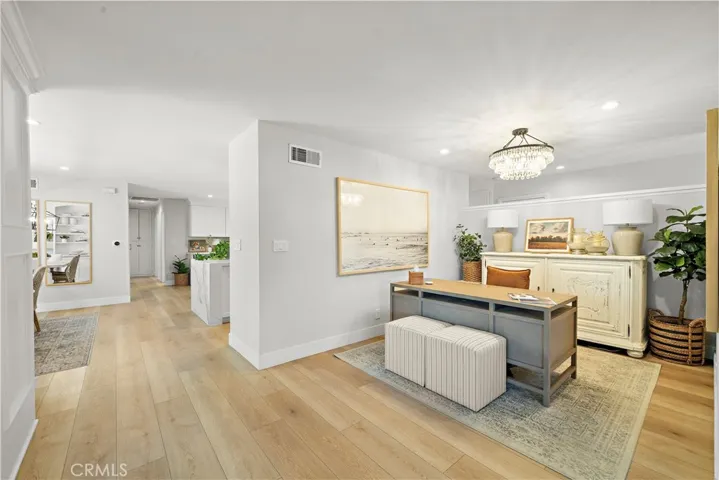 Office niche off formal living room - all in open concept design