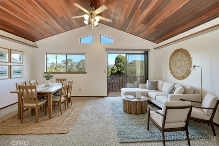 Virtually Staged Living and Dining Room