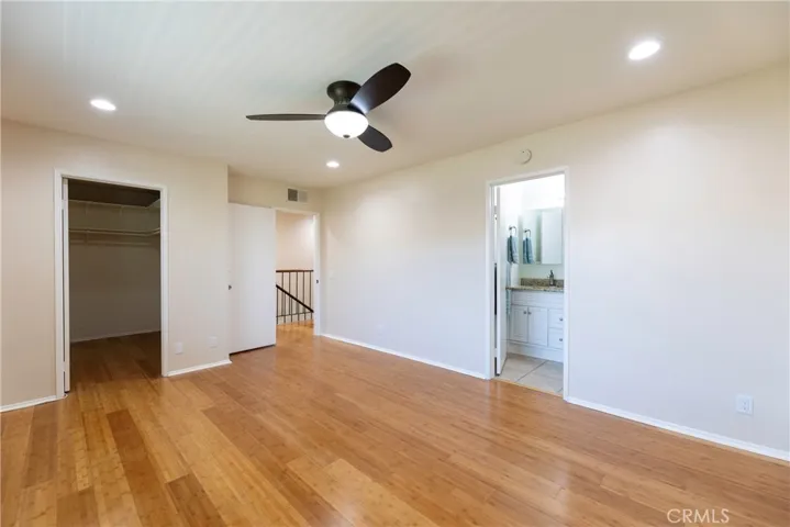 Walk-in closet and attached bath