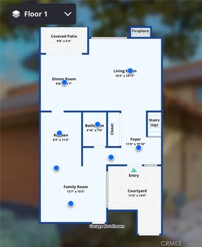 1st Floor Floor Plan minus Attached Garage