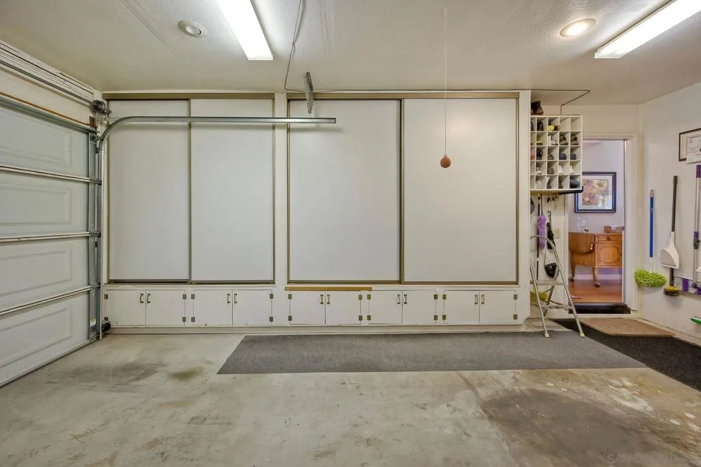 Spacious Garage with extra storage space.